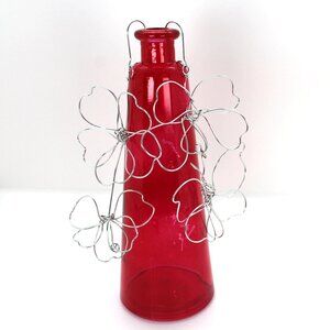 Playful Butterfly and Flower Stainless Steel Wire Earrings Handcrafted in Canada